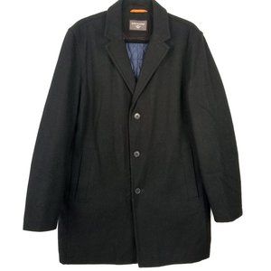 Dockers Wool Jacket in Black Size Men's Size Medium Long Lined Overcoat